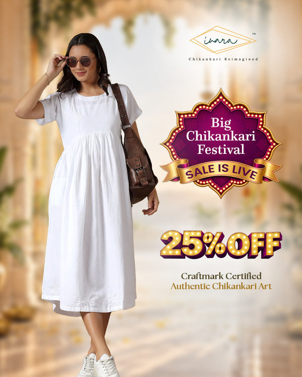 Cotton Chikankari Maxi Dress