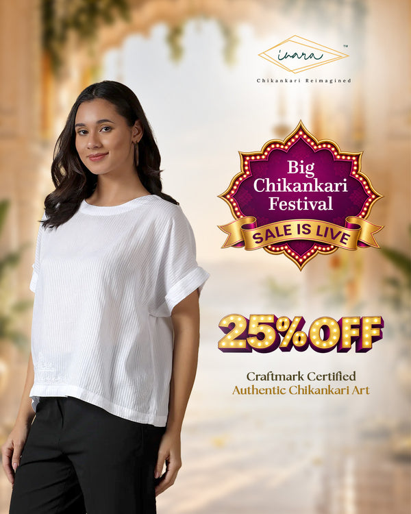 Lucknowi Chikankari Box Top